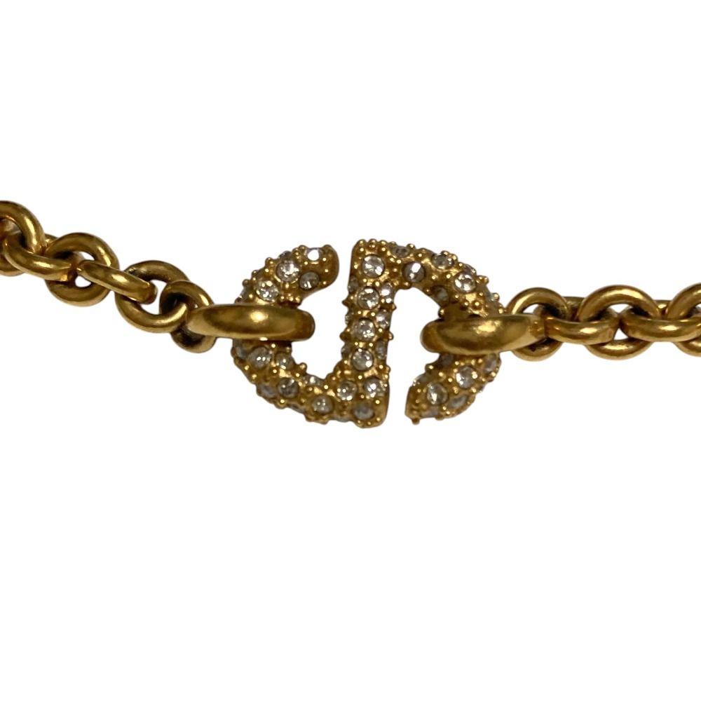 Dior CD Navy Line Stone Chain Bracelet Gold Colored — view 2