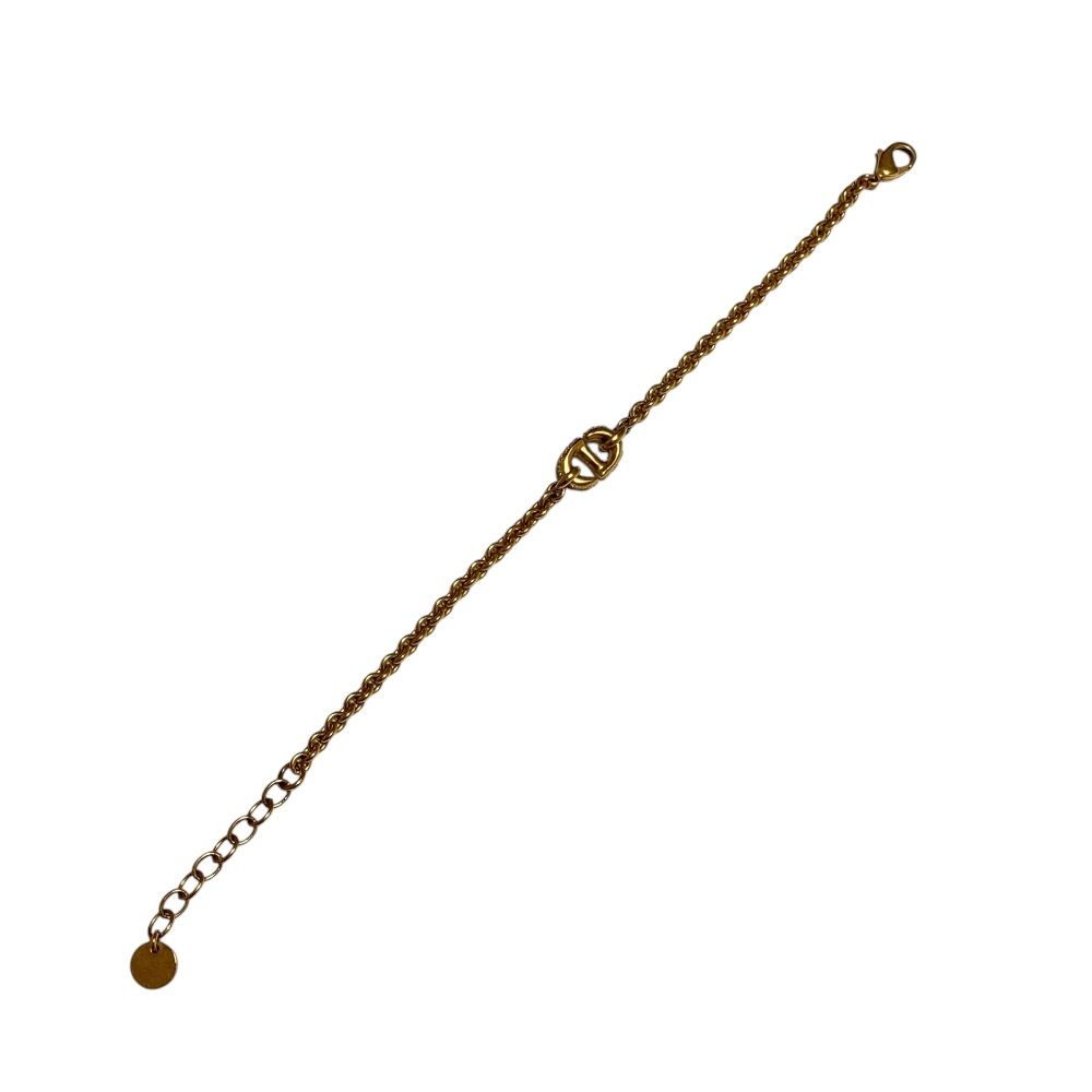 Dior CD Navy Line Stone Chain Bracelet Gold Colored — view 5