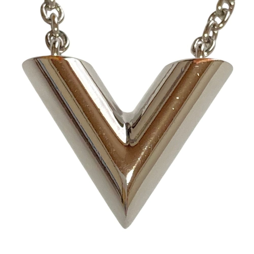 Louis Vuitton Essential V Chain Necklace Silver Colored