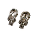 Hermes Audienne Rope Motif Earrings for Both Ears Metal Silver BC Clasp