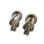 Hermes Audienne Rope Motif Earrings for Both Ears Metal Silver BC Clasp