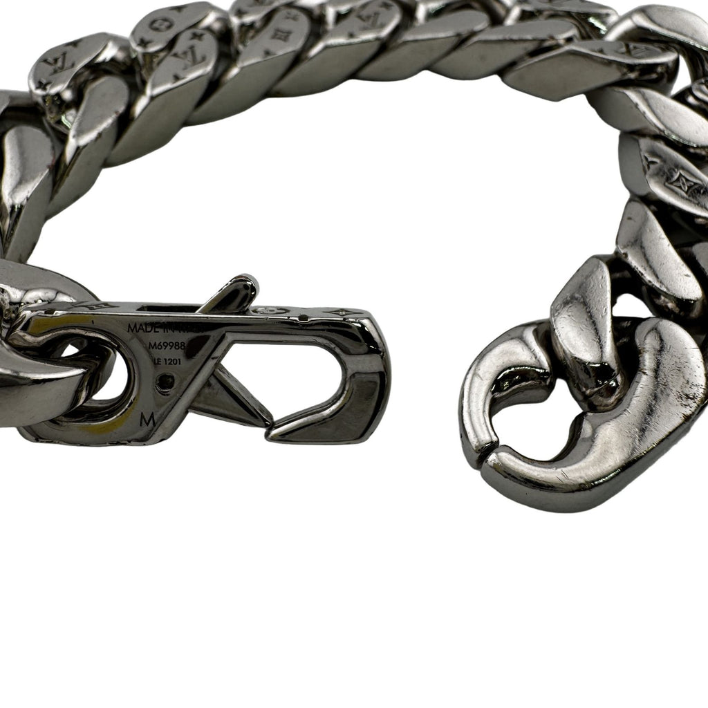 Louis Vuitton Bracelet LV Chain Links Monogram Metal Silver — view 5