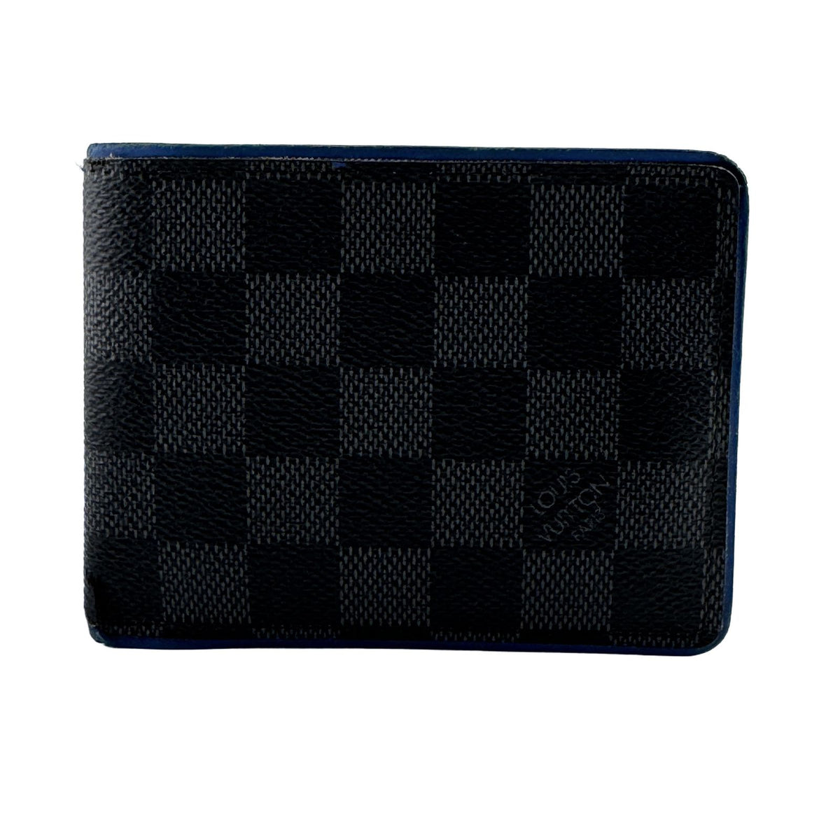Louis Vuitton Portefeuille Multiple Damier Graphite Bifold Wallet Black Leather