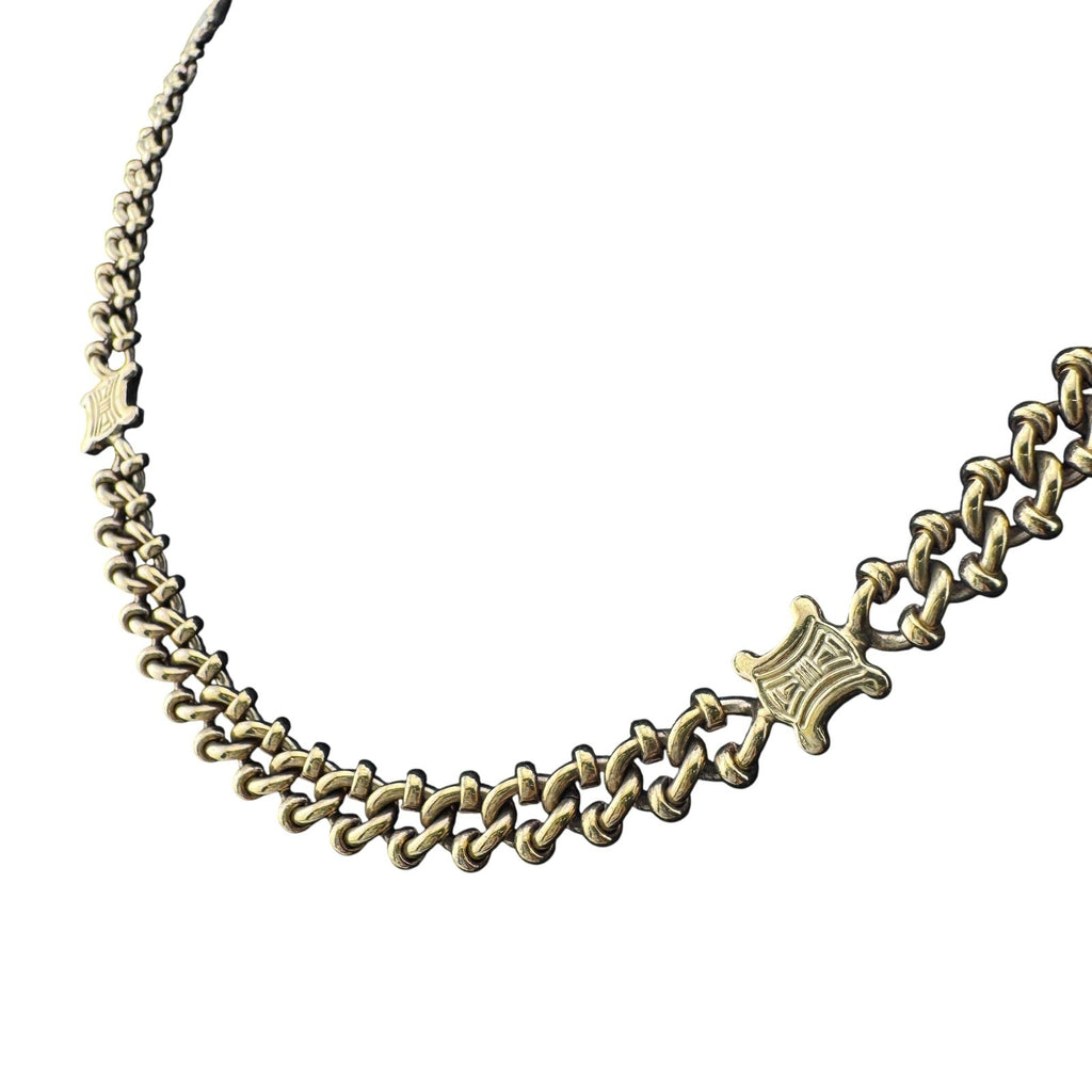 Celine Macadam Triomphe Chain Pendant Metal Gold 42 Necklace — view 6