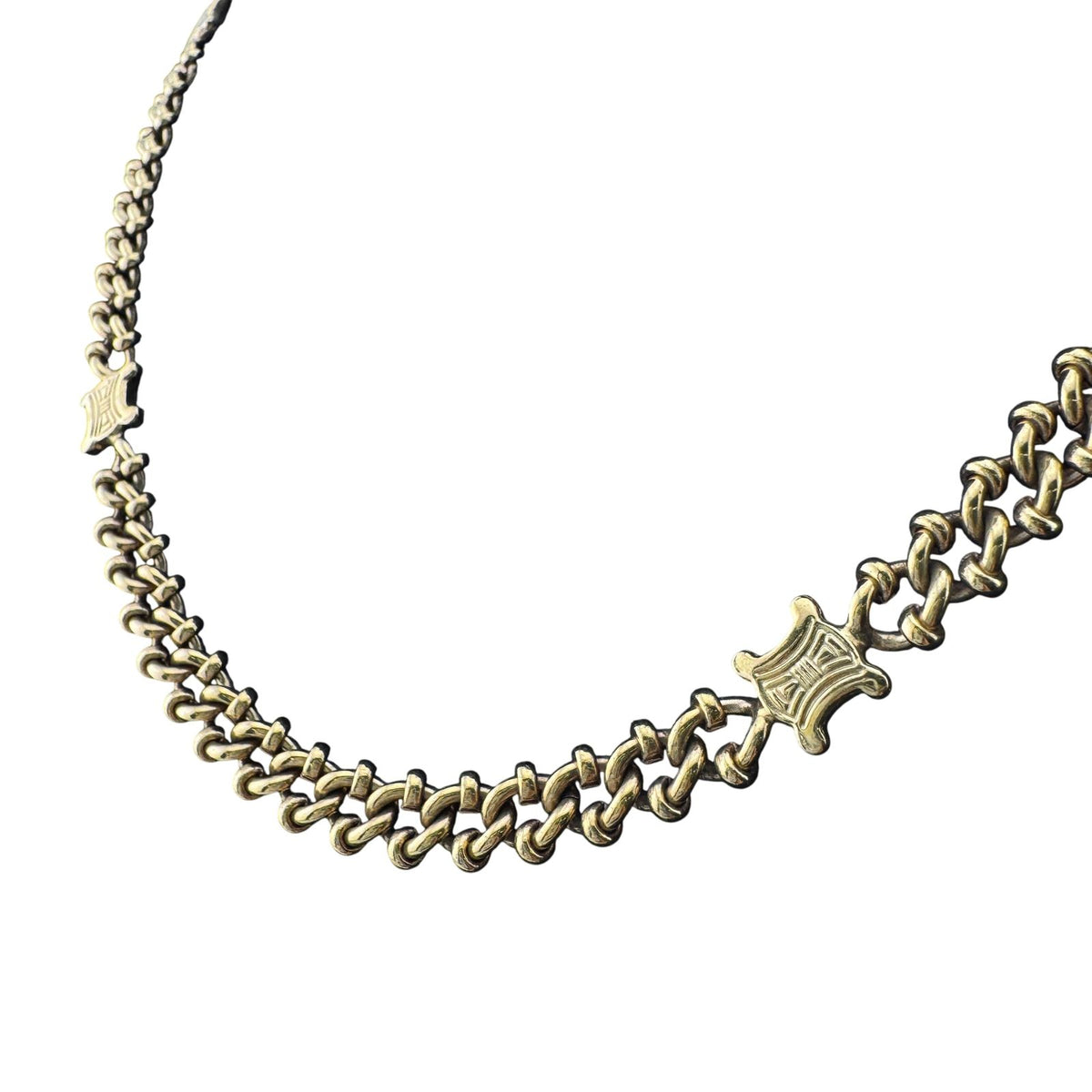 Celine Macadam Triomphe Chain Pendant Metal Gold 42 Necklace — view 6