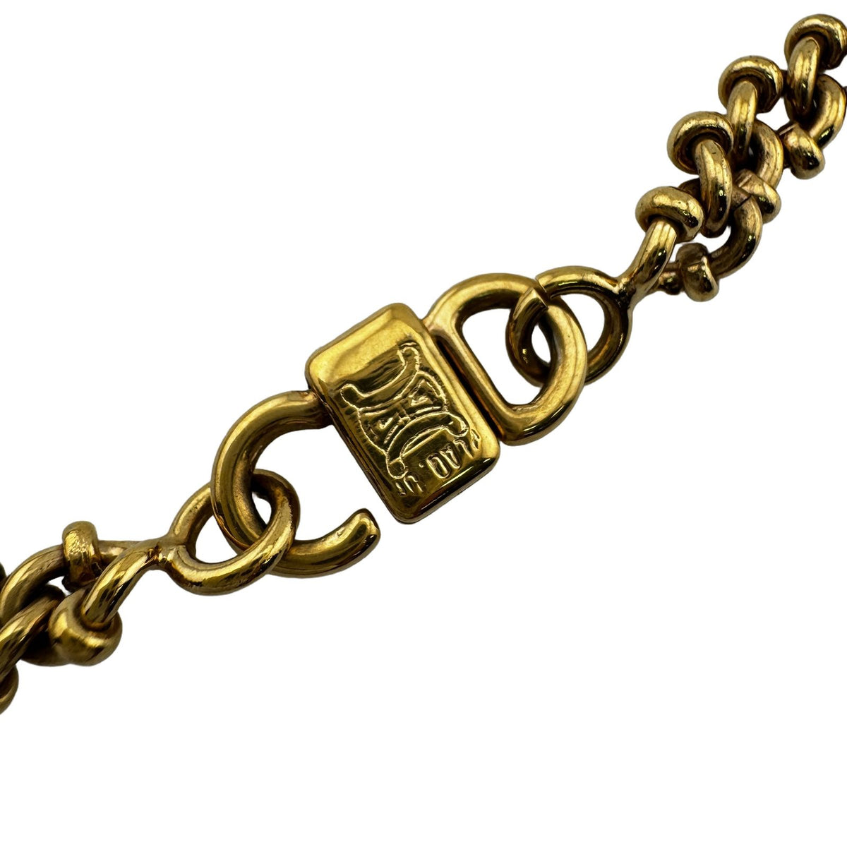 Celine Macadam Triomphe Chain Pendant Metal Gold 42 Necklace — view 4