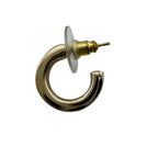 Chanel CC Logo Cube Hoop Earrings One Side Only Metal Silver — view 4