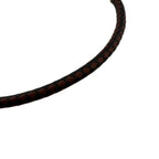Hermes Jumbo Braided Bracelet Leather Metal Brown Black — view 3