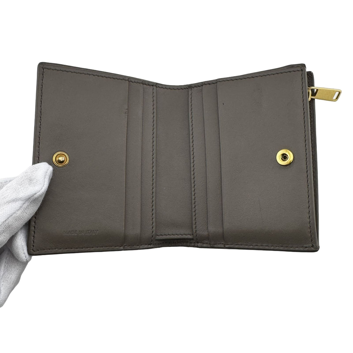 Celine Leather Pebble Bifold Wallet Gray — view 4