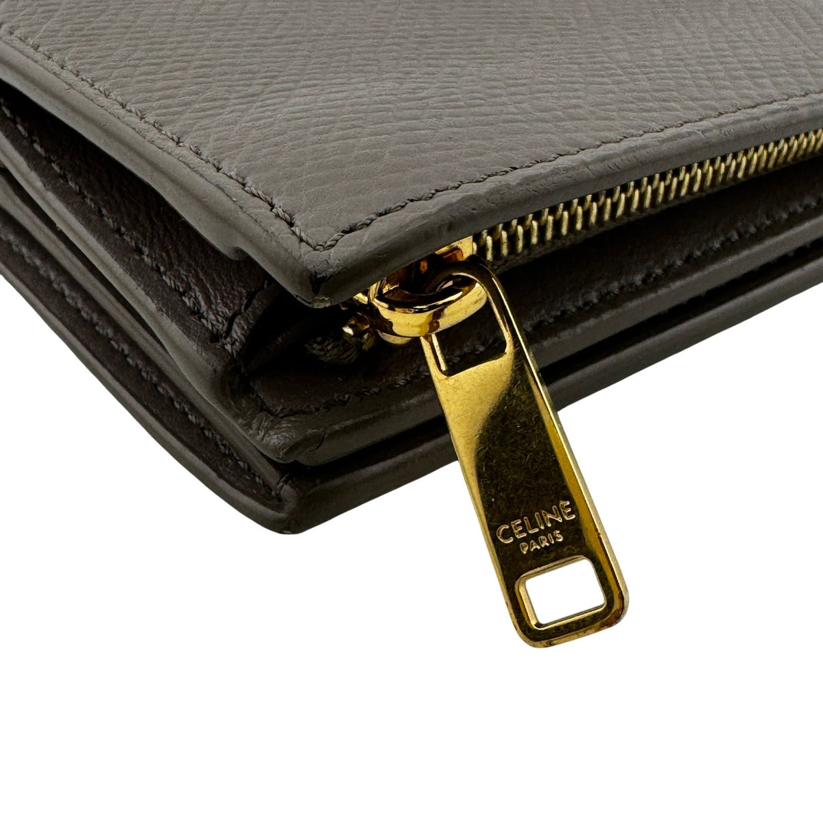 Celine Leather Pebble Bifold Wallet Gray — view 8