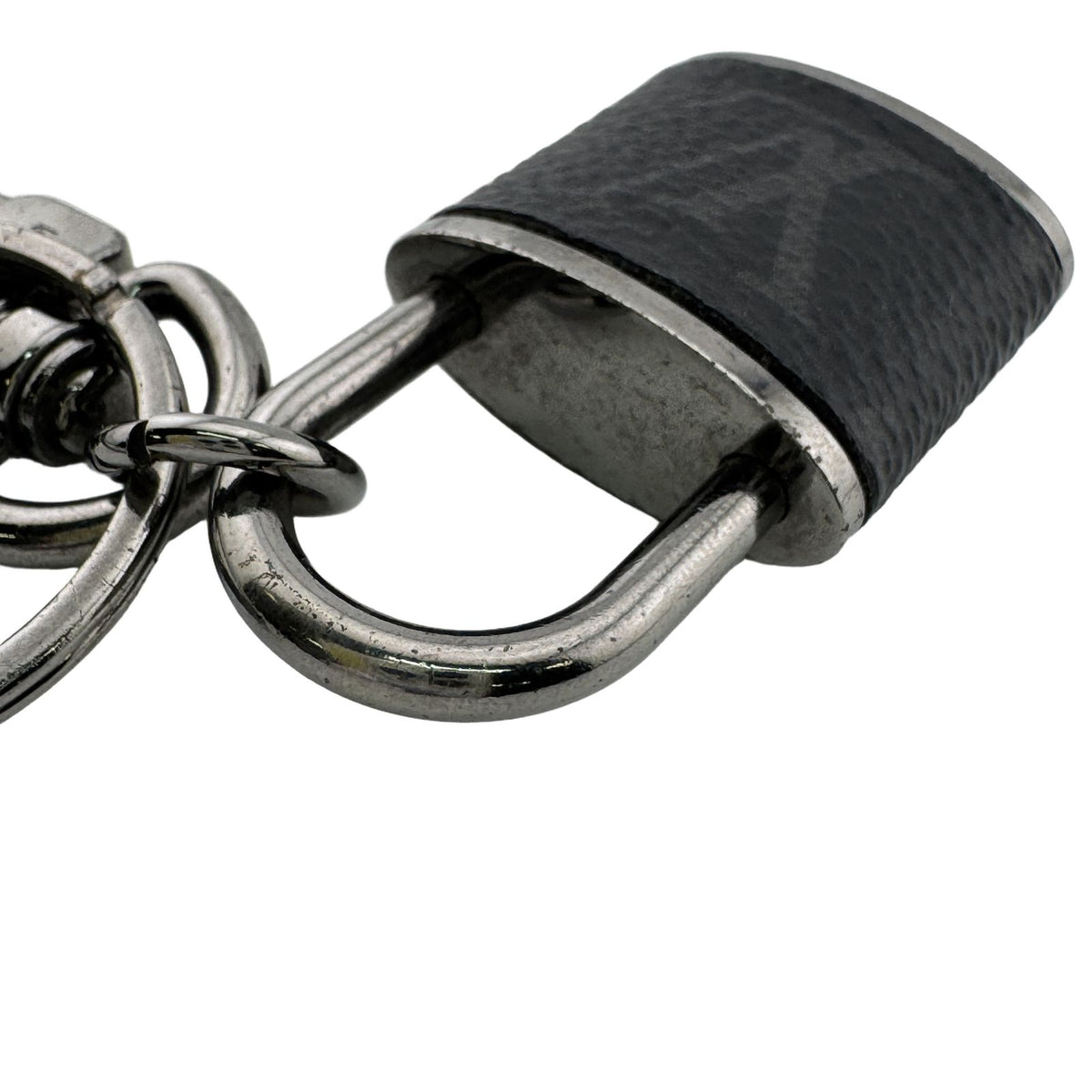 Louis Vuitton Porte Cles Padlock & Key Monogram Eclipse Key Holder Black Key — view 3