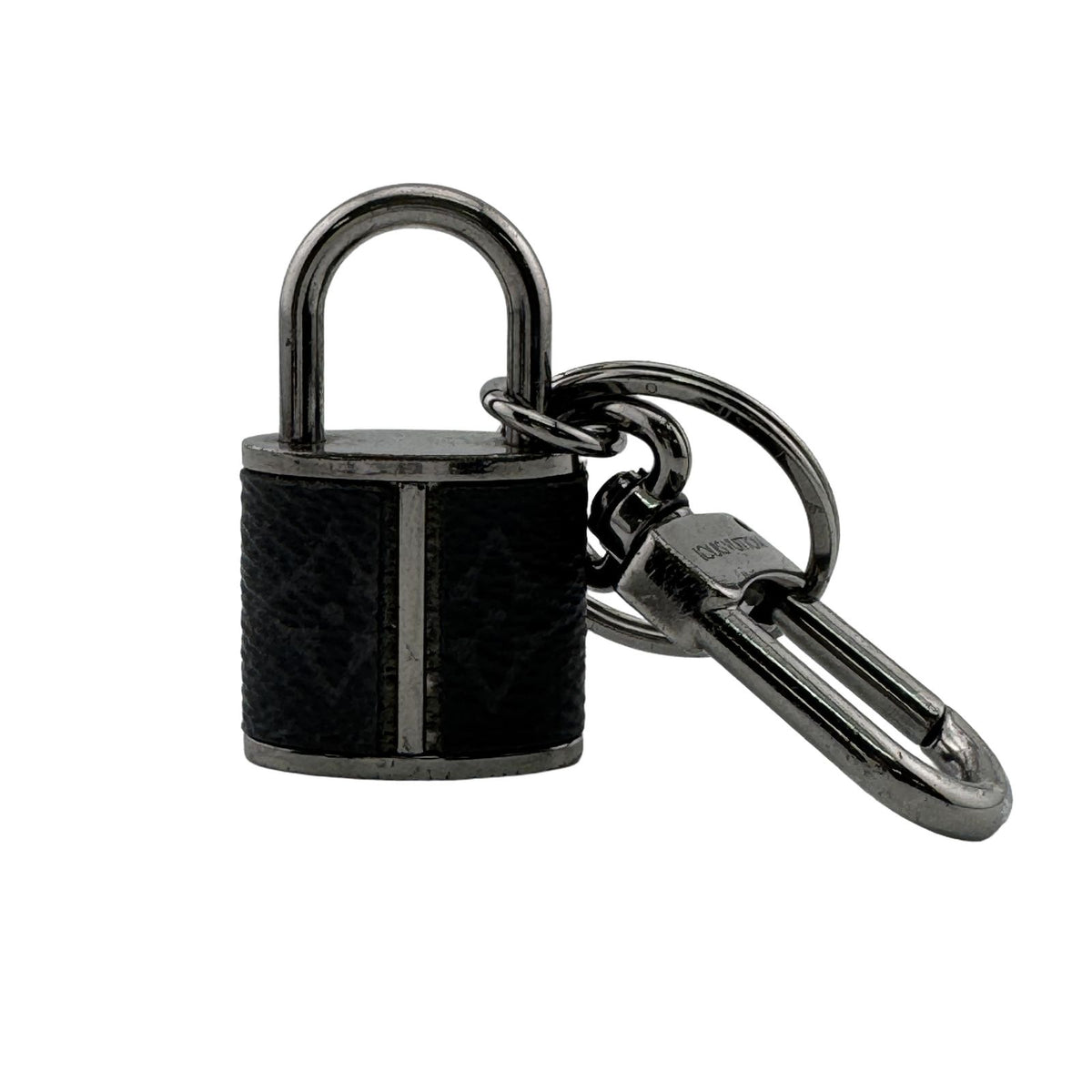 Louis Vuitton Porte Cles Padlock & Key Monogram Eclipse Key Holder Black Key