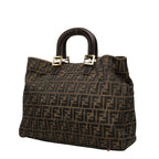 Fendi Zucca Tote Brown Canvas Leather — view 2