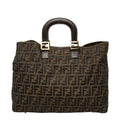 Fendi Zucca Tote Brown Canvas Leather