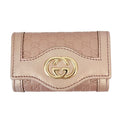 Gucci Interlocking G GG Guccissima Leather Key Case Pink Key Holder