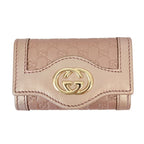 Gucci Interlocking G GG Guccissima Leather Key Case Pink Key Holder