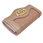 Gucci Interlocking G GG Guccissima Leather Key Case Pink Key Holder — view 3