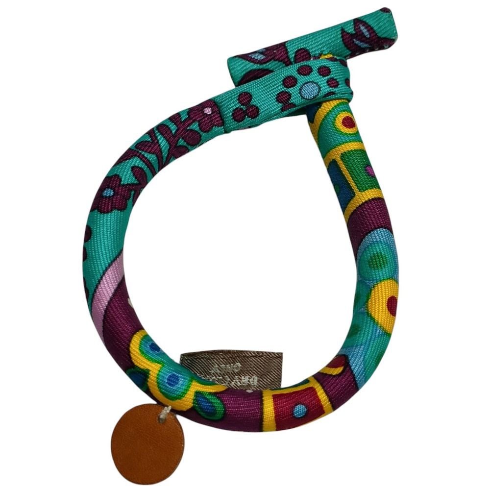 Hermes Silk 100% Petit H Bracelet Blue Multicolor — view 2