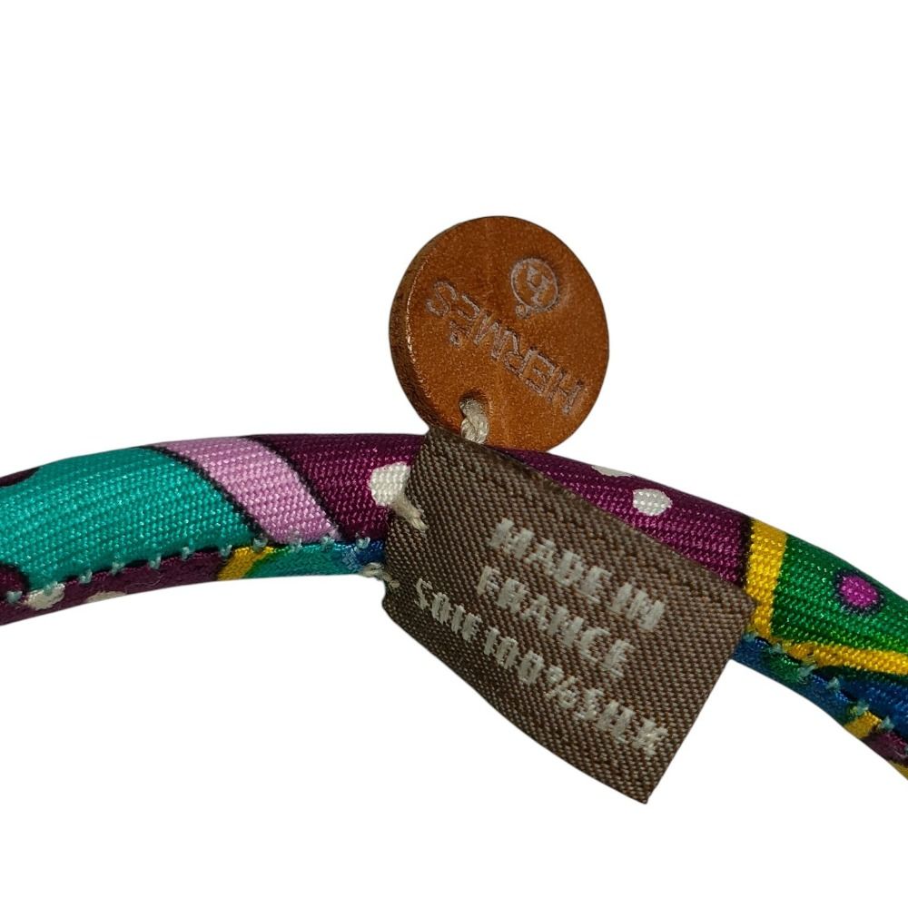 Hermes Silk 100% Petit H Bracelet Blue Multicolor — view 3
