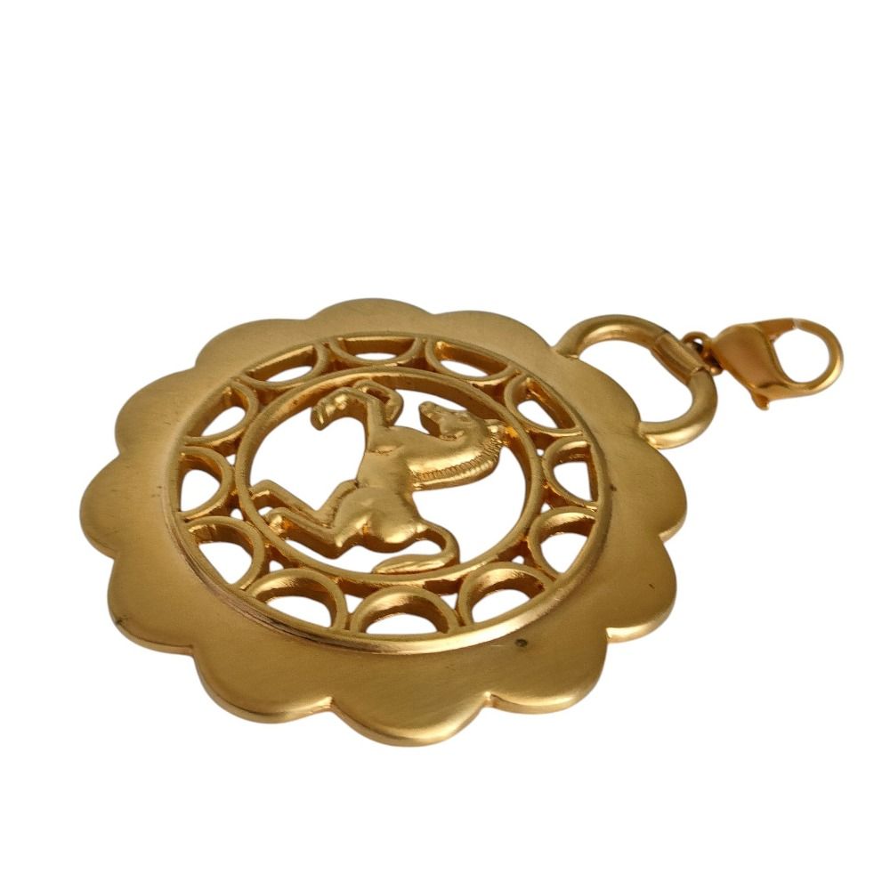 Hermes Horse Motif Pendant Gold Colored Necklace — view 2