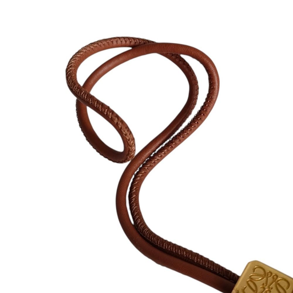 Loewe Anagram Dice Leather Animal Charm Strap Brown Keychain — view 4
