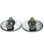 Hermes Sellier Round Logo Stamp Clip Earrings Silver Colored — view 5