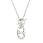 Hermes Chaine D'ancre Amulet Amulette Silver Necklace