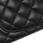 Chanel 2-Way Bag Quilted 20 Top Handle Lambskin Black Gold Handbag — view 5