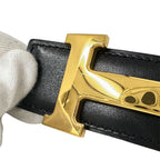 Hermes Belt H Box Calf Black Gold 70 Reversible — view 8