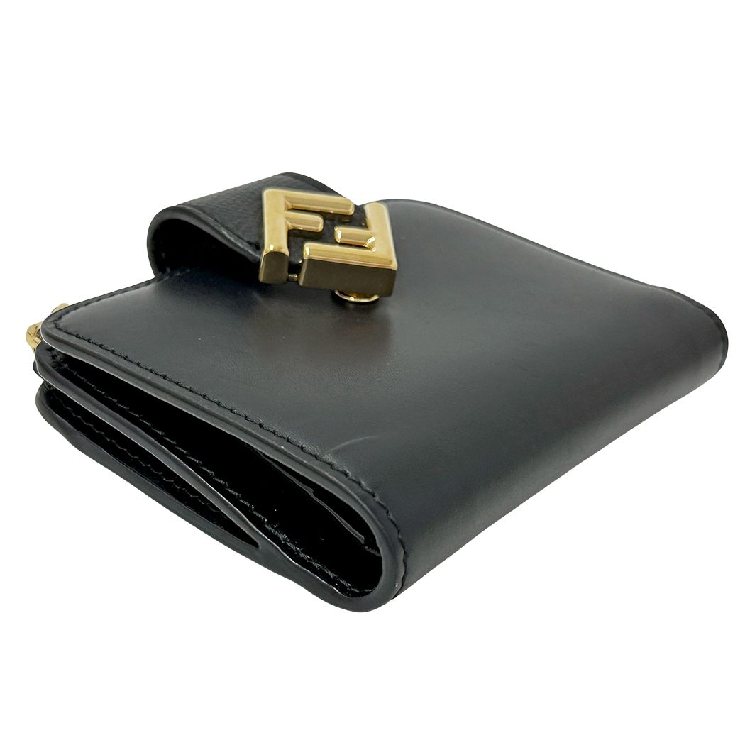 Fendi Wallet Bifold FF Diamond Leather Black Mini Small — view 3