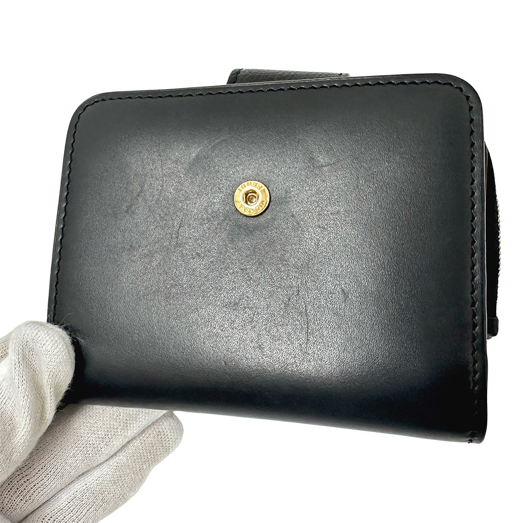 Fendi Wallet Bifold FF Diamond Leather Black Mini Small — view 8