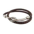Hermes Jumbo Braided Leather Brown Bracelet