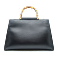 Gucci Nymphaea Bamboo Handbag Black Two-tone Leather Bag
