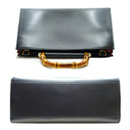 Gucci Nymphaea Bamboo Handbag Black Two-tone Leather Bag — view 4
