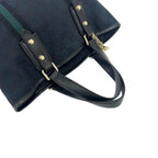 Gucci GG Logo Pattern Canvas Leather Mini Tote Boston Bag Navy — view 4
