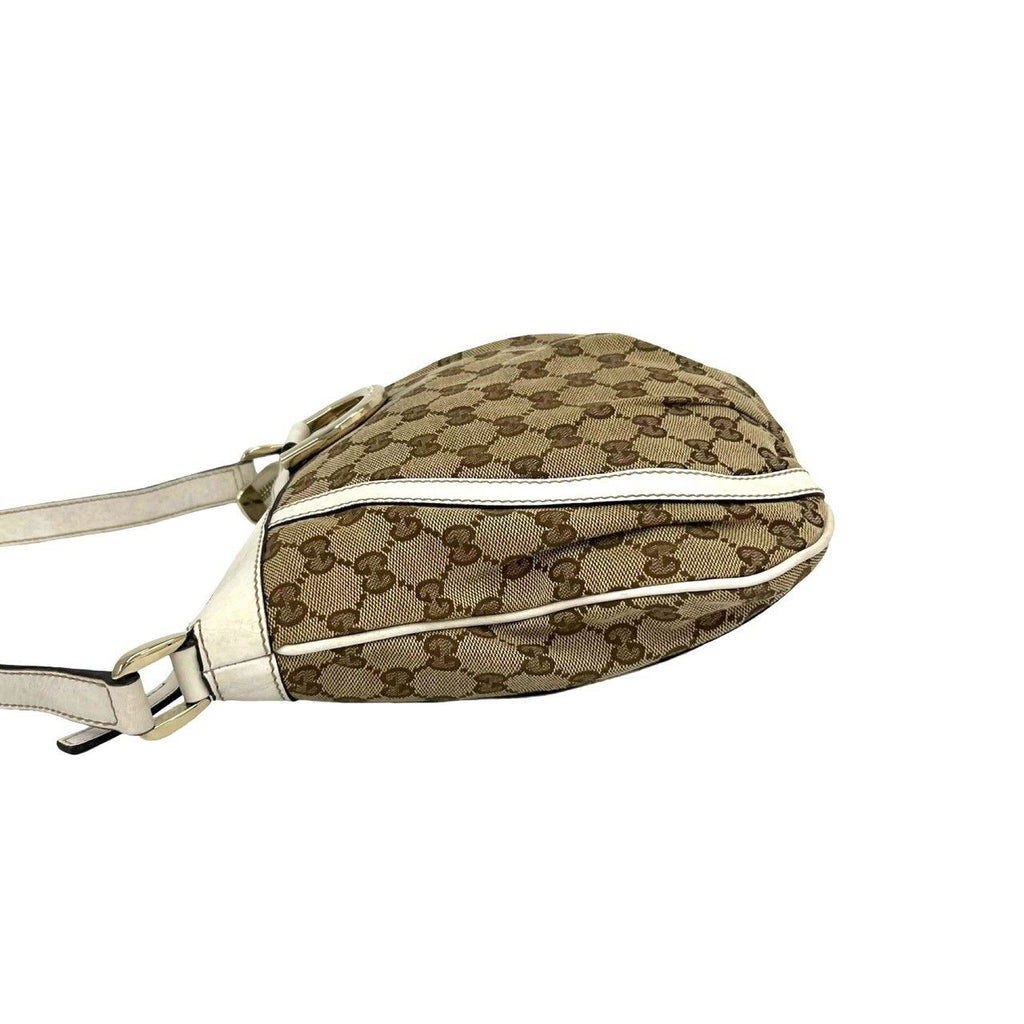 Gucci Abbey GG Logo Canvas Leather Shoulder Bag Pochette Cross Brown — view 5