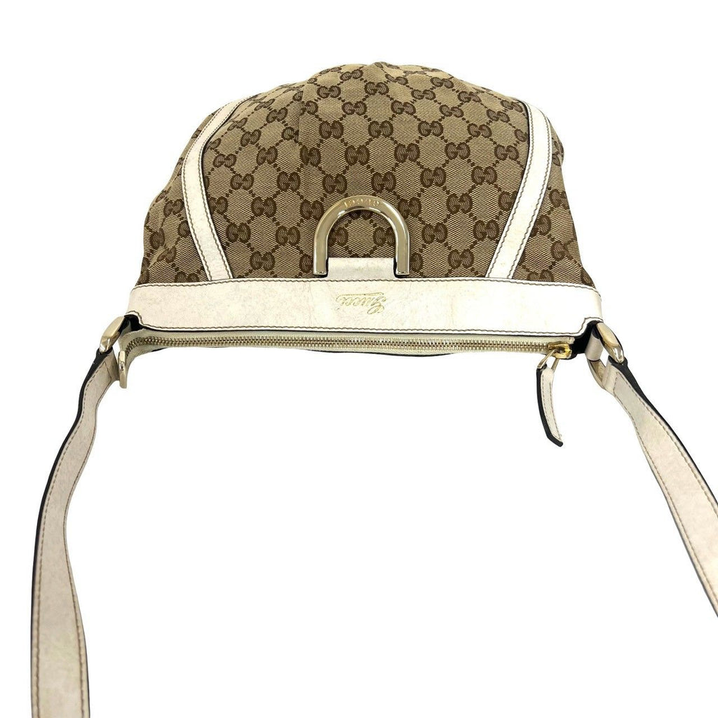 Gucci Abbey GG Logo Canvas Leather Shoulder Bag Pochette Cross Brown — view 4
