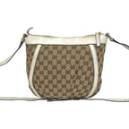 Gucci Abbey GG Logo Canvas Leather Shoulder Bag Pochette Cross Brown — view 3