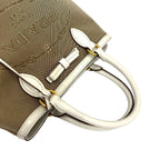 Prada Logo Canvas Leather Mini Tote Boston Bag Brown — view 4
