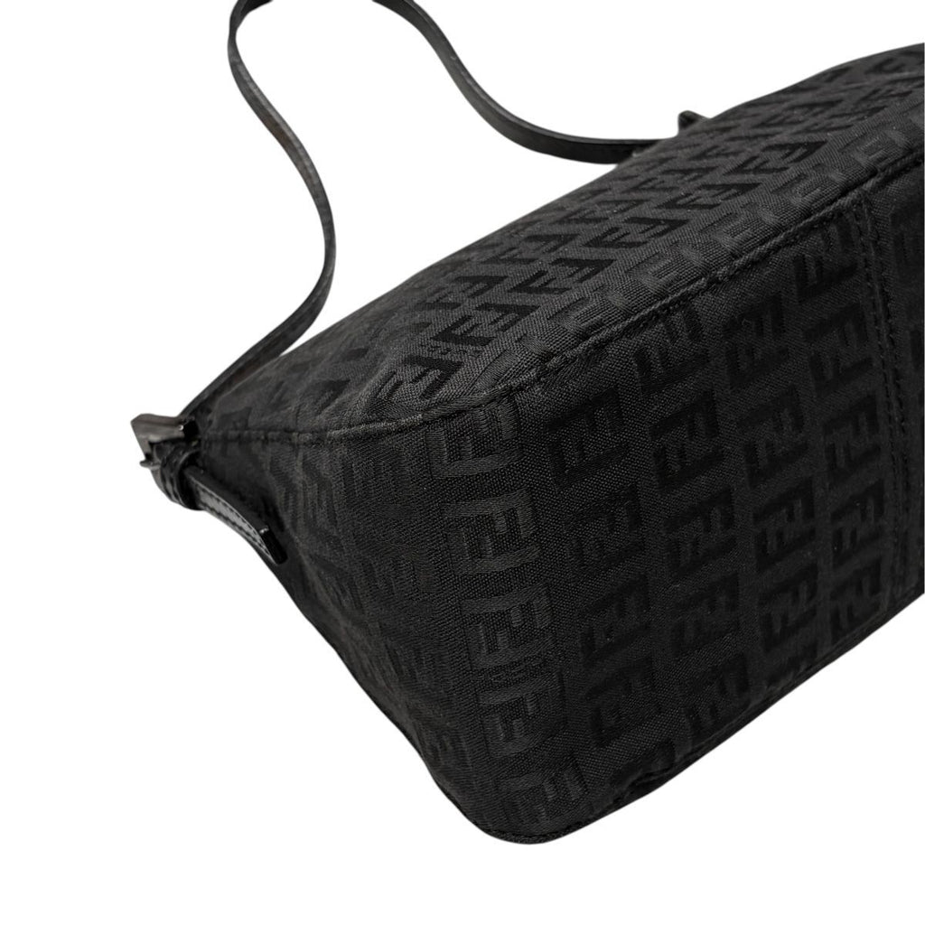 Fendi Mini Mamma Bucket Zucchino Pattern Shoulder Bag Leather Black — view 7