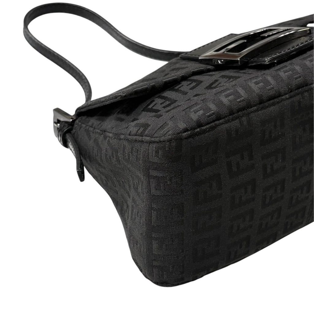 Fendi Mini Mamma Bucket Zucchino Pattern Shoulder Bag Leather Black — view 5