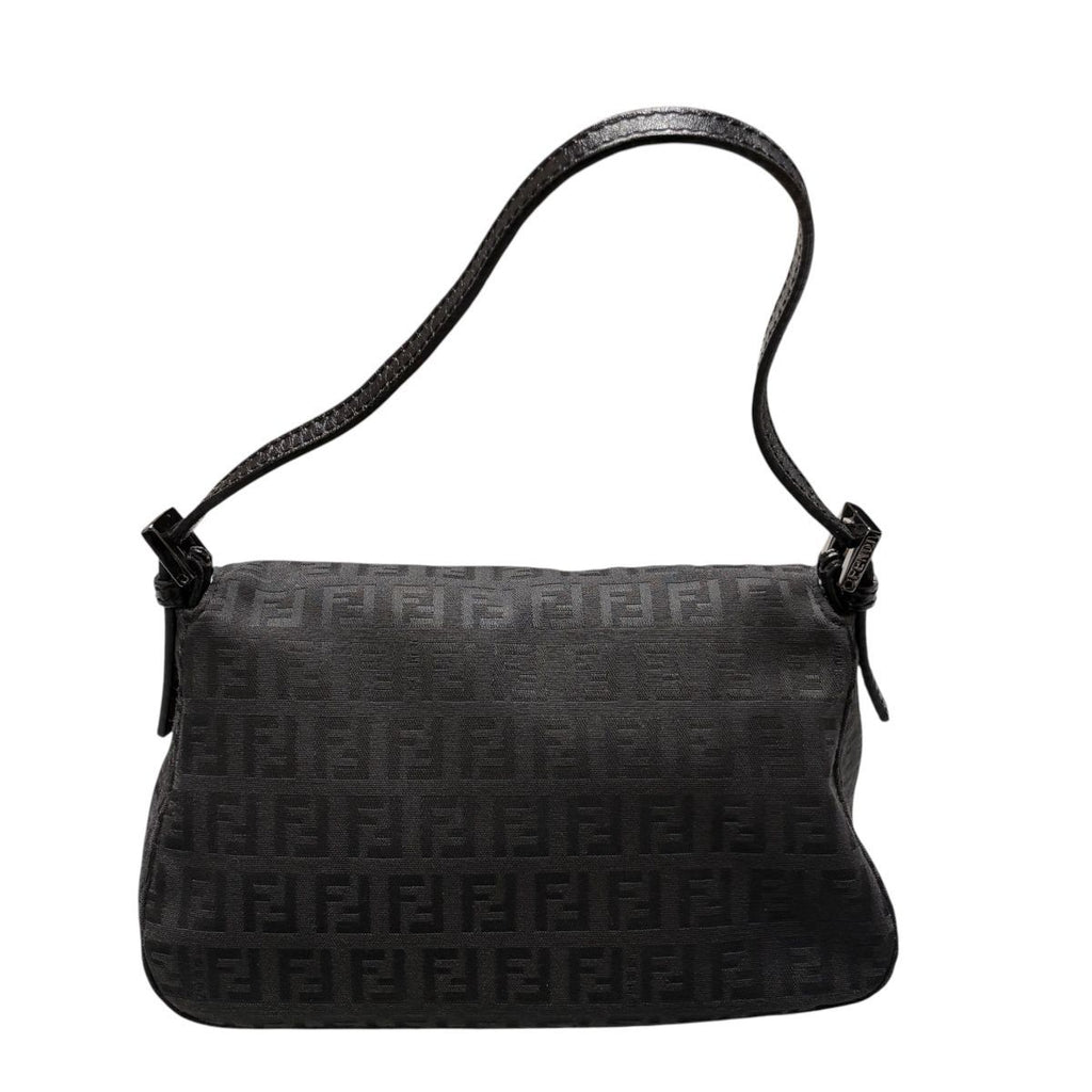 Fendi Mini Mamma Bucket Zucchino Pattern Shoulder Bag Leather Black — view 2