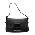 Fendi Mini Mamma Bucket Zucchino Pattern Shoulder Bag Leather Black