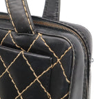 Chanel Wild Stitch CC Logo Tote Leather Black — view 8