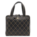 Chanel Wild Stitch CC Logo Tote Leather Black