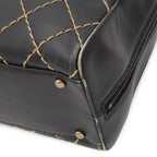 Chanel Wild Stitch CC Logo Tote Leather Black — view 3
