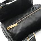 Chanel Choco Bar CC Logo Mini Bag Drum Tube Shape Leather Black Gold — view 6