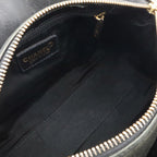 Chanel Choco Bar CC Logo Mini Bag Drum Tube Shape Leather Black Gold — view 7