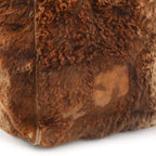 Chanel Rabbit Fur CC Logo Tote Fur Handbag Suede Brown Black — view 8