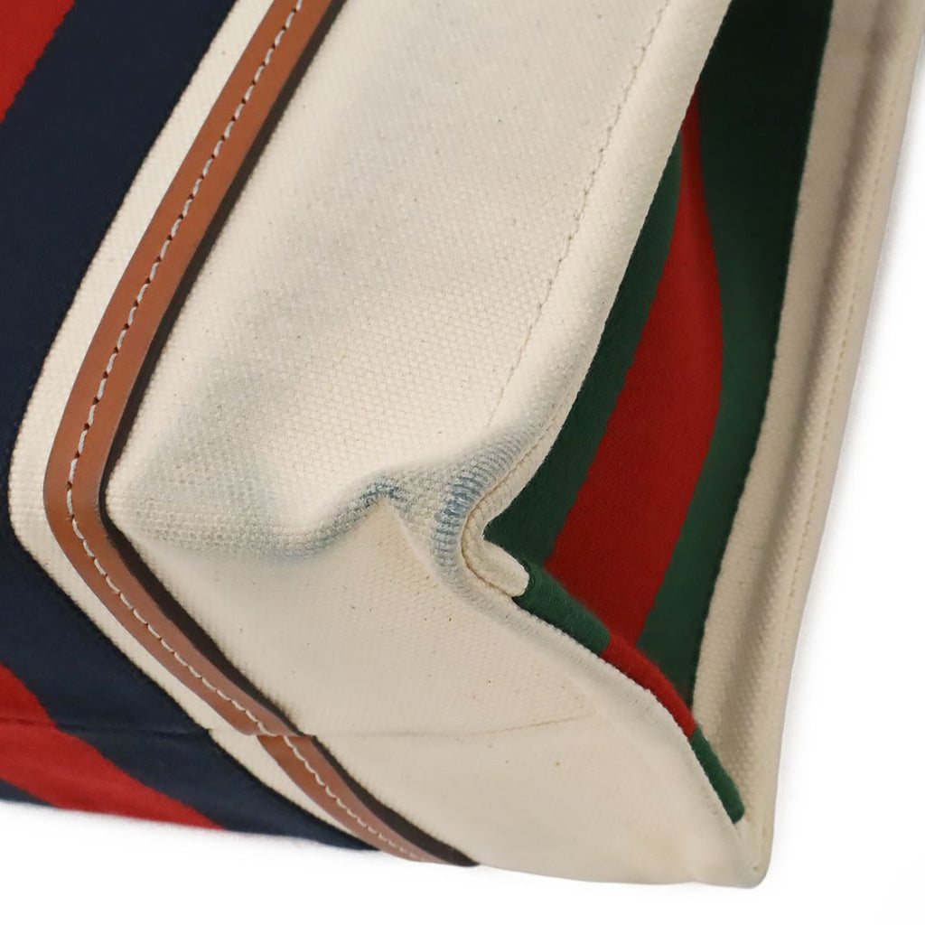 Gucci Interlocking G Web Stripe Tote 2-Way Shoulder Bag Crossbody Canvas — view 3
